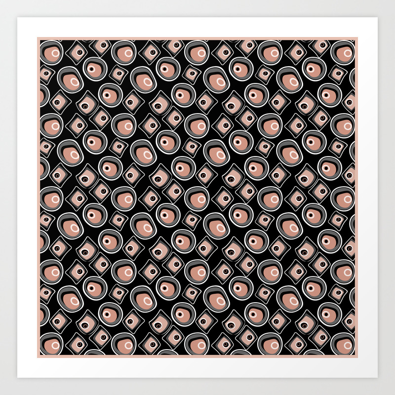 Retro Brown Abstract Pattern The Curves Of The Pots Art