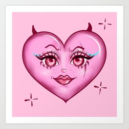 Pink heart Art Print