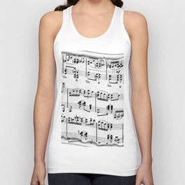 Stylized Music Paper Partition Pattern Unisex Tank Top