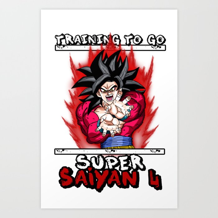 Training To Go Super Saiyan 4 Goku Art Print By Turkishsaiyan