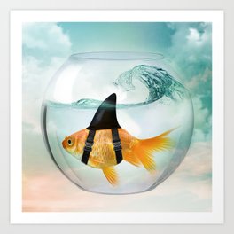 Goldfish with a Shark Fin 19 Art Print