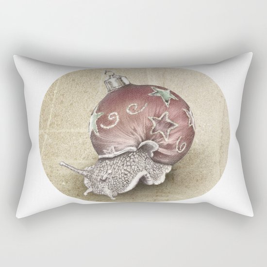 In which a snail is most festive this christmas Rectangular Pillow