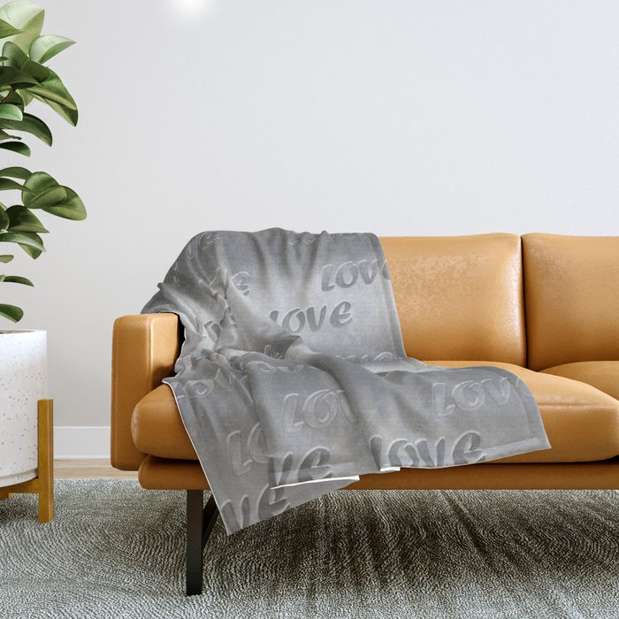 Silver Trendy modern Love Collection Throw Blanket