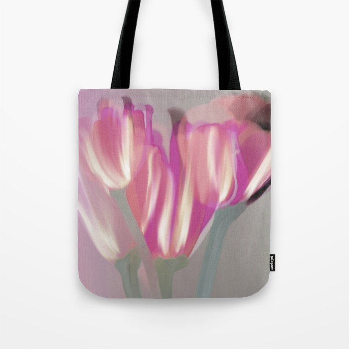 Tulips 6 in Pink Tote Bag