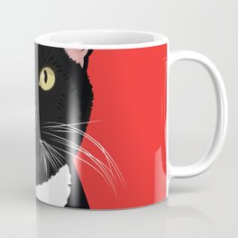Tuxedo Cat Art Poster by Artist A.Ramos. Designed in Bold Colors. Perfect for Pet Lovers Coffee Mug