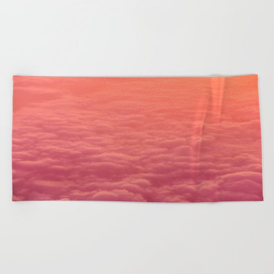 pink clouds Beach Towel