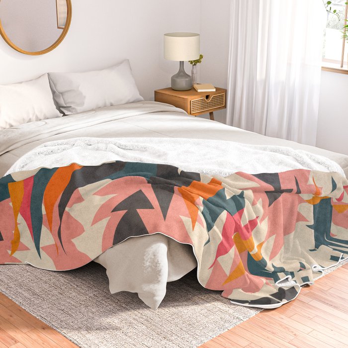 Colorful Ethnic Decoration Throw Blanket By Cocosabstractions
