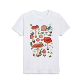 Lovely Red Mushrooms - Bluebg Kids T Shirt
