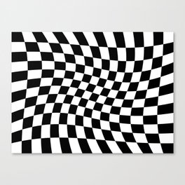 Twisted Black and White Checkered Square Seamless Pattern Canvas Print