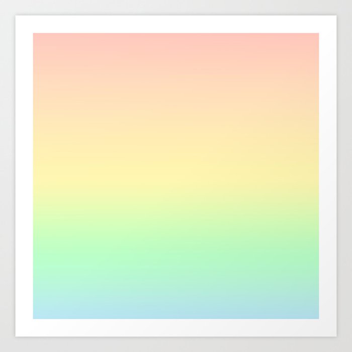 Pastel Rainbow Gradient Pattern Art Print By Cutepatternstextures