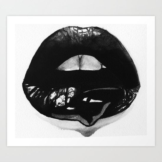 Ink Lips Art Print