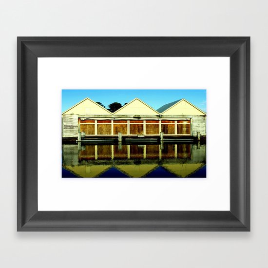 Reflections of an old boat Building! Framed Art Print
