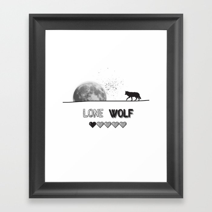 Lone Wolf | Lonely Wolf 1 Heart Framed Art Print
