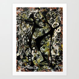 Jackson Pollock (American, 1912-1956) - Title: Rhythmical Dance - Date: 1948 - Style: Action painting (Drip period) - Genre: Abstract Expressionism - Medium: Oil & Enamel on cut-out paper - Digitally Enhanced Version (2000 dpi) - Art Print | Actionpainting, Jacksonpollock, Dance, Oil, Abstract, Dripperiod, Pollockmasterpiece, Digitallyenhanced, Pollock, Pollockdance1948 