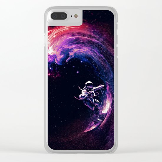Space Surfing Clear iPhone Case