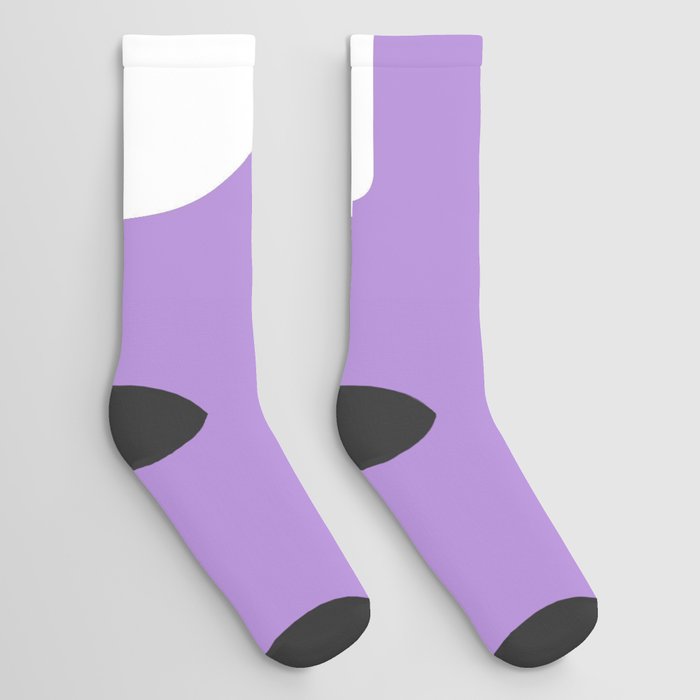 3 (White & Lavender Number) Socks
