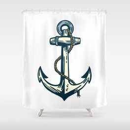 Anchor Illustration Shower Curtain
