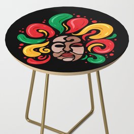 Afro With African Corors Hair Freedom Day Juneteenth Side Table
