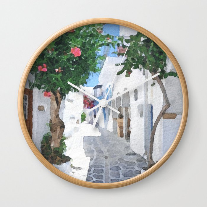 Santorini Greece #10 Wall Clock