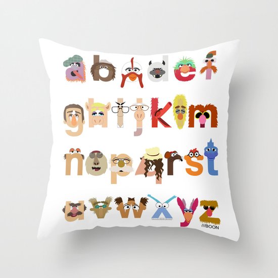 The Great Muppet Alphabet (the sequel) Throw Pillow