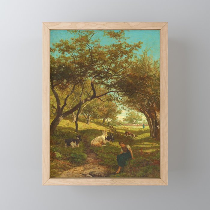 Geitenhoedster by Gerard Bilders (1864) Framed Mini Art Print
