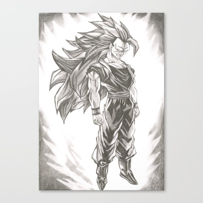 Drew Super Saiyan 3 Goku - Hope you guys like the art ! : r/dbz