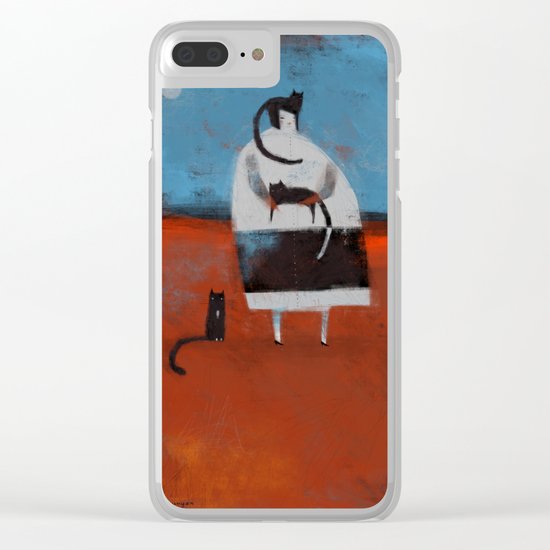 TINY BLACK SHOES Clear iPhone Case