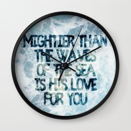 Mightier Than the Waves Wall Clock