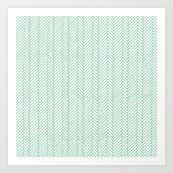 Herringbone Mint Art Print