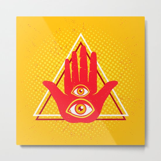 Hand and eye Metal Print
