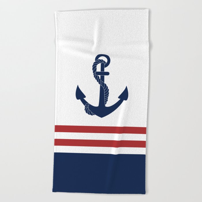 Anchor Nautical Beach Towel