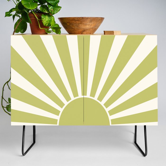 Sage green retro Sun design Credenza
