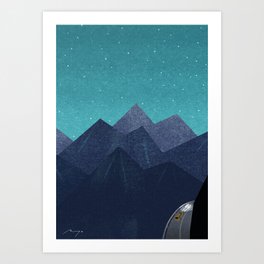 Mountain Path at Night (2015) Art Print