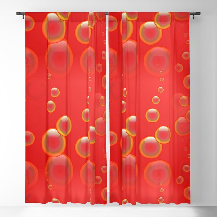 Red Bubbles Blackout Curtain