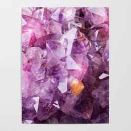 Violet Purple Amethyst Crystal Poster