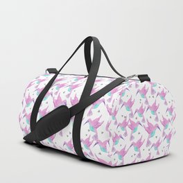 Watercolor pink turquoise purple elegant hummingbird Duffle Bag