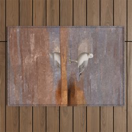 Seagull Beach art Outdoor Rug