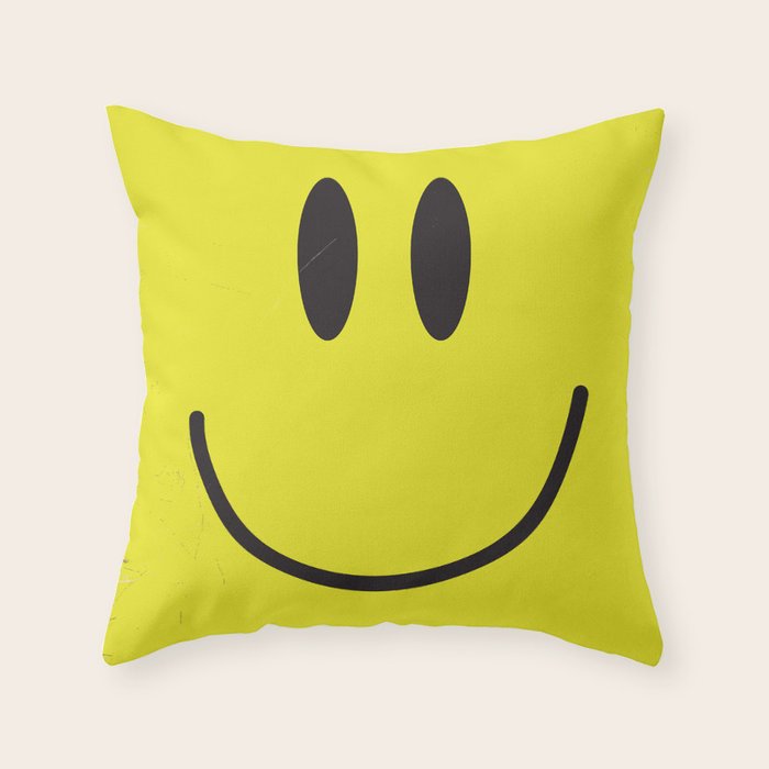 Acid House 91 Vintage Smiley Face Throw Pillow By Nicholasgreen