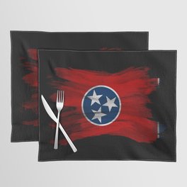 Tennessee state flag brush stroke, Tennessee flag background Placemat
