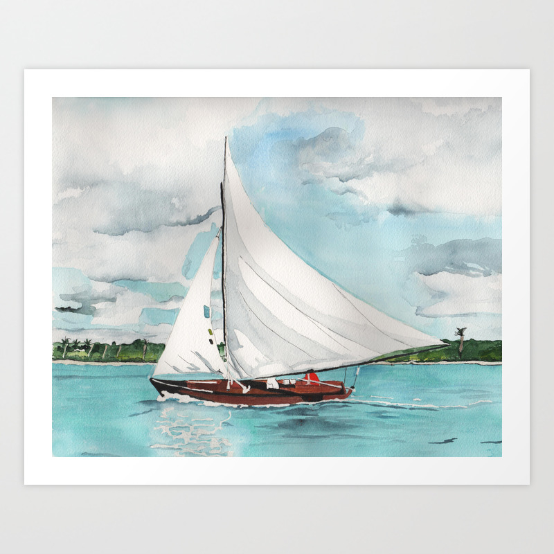 dream Sail away with me honey Digital Download Print file  instant download JPG watercolour feather nautical marine print summer vibes