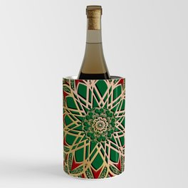 Islamic motive gold red and green ornate mandal Wine Chiller