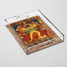 Tibetan Buddhist Kalachakra Wheel Time 1400s Acrylic Tray