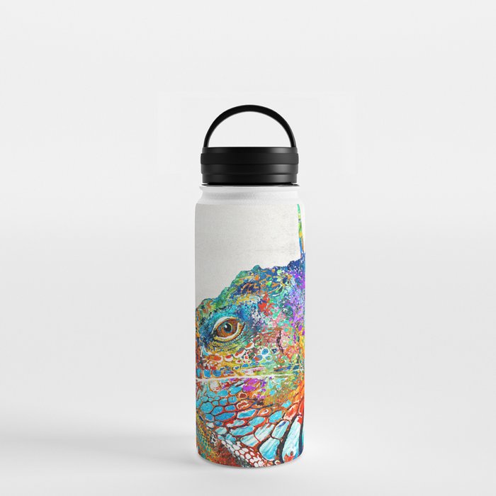 Colorful Iguana Art - One Cool Dude - Sharon Cummings Water Bottle