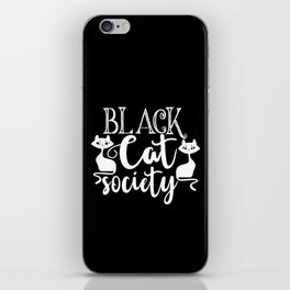 Black Cat Society Funny Halloween Cute iPhone Skin