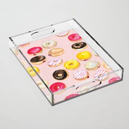 It's donut time - pink Acrylic Tray