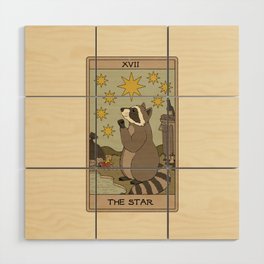 The Star - Raccoons Tarot Wood Wall Art
