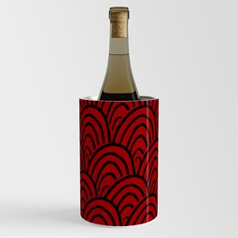 Abstract Scales (Black on Red) Wine Chiller