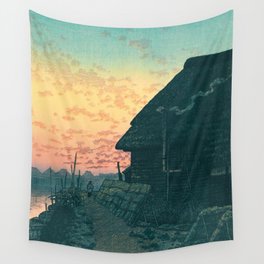 Sunset at Morigasaki by Kawase Hasui Wall Tapestry