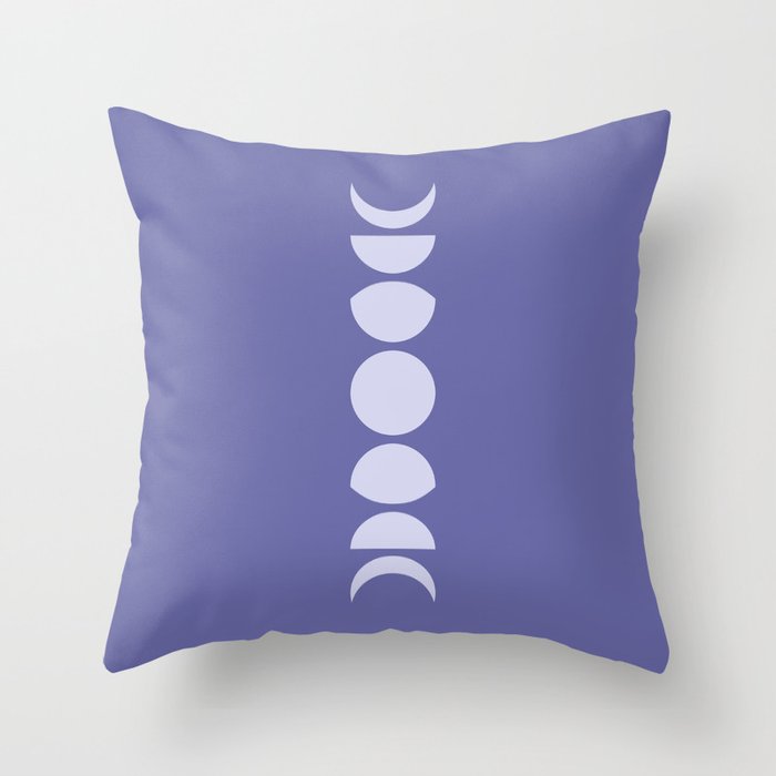 Minimal Moon Phases XII Throw Pillow