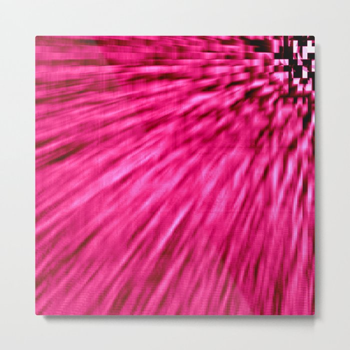 Magenta Pink Pixel Wind Metal Print